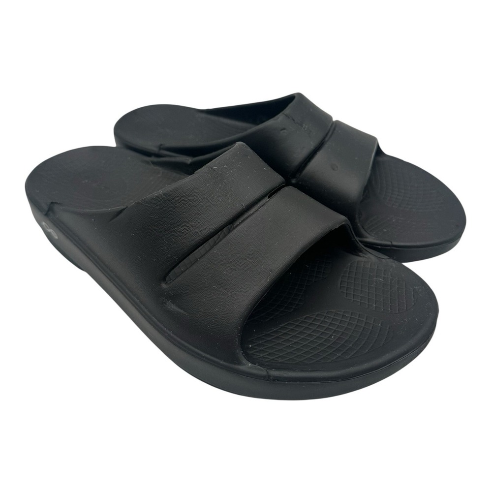 OOFOS Ooahh Slide Sandal Men's Black Recovery Comfort EU 40 / M 7 W 9